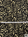 Hazy Ripple Printed Soft Rayon Jersey Knit - Black / Chartreuse / Creamy-Beige