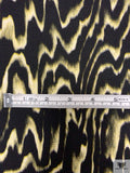 Hazy Ripple Printed Soft Rayon Jersey Knit - Black / Chartreuse / Creamy-Beige
