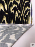 Hazy Ripple Printed Soft Rayon Jersey Knit - Black / Chartreuse / Creamy-Beige