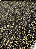 Hazy Ripple Printed Soft Rayon Jersey Knit - Black / Chartreuse / Creamy-Beige