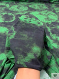 Tie-Dye Blossoms Printed Soft Rayon Jersey Knit - Green / Black