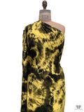 Tie-Dye Blossoms Printed Soft Rayon Jersey Knit - Yellow / Black