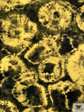 Tie-Dye Blossoms Printed Soft Rayon Jersey Knit - Yellow / Black