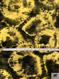 Tie-Dye Blossoms Printed Soft Rayon Jersey Knit - Yellow / Black