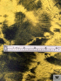 Tie-Dye Blossoms Printed Soft Rayon Jersey Knit - Yellow / Black