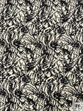 Stippled Graphic Printed Soft Rayon Jersey Knit - Black / Off-White