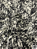 Stippled Graphic Printed Soft Rayon Jersey Knit - Black / Off-White