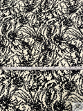 Stippled Graphic Printed Soft Rayon Jersey Knit - Black / Off-White