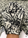 Stippled Graphic Printed Soft Rayon Jersey Knit - Black / Off-White