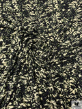 Nocturnal Floral Printed Soft Rayon Jersey Knit - Black / Moss Green / Cream