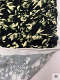 Nocturnal Floral Printed Soft Rayon Jersey Knit - Black / Moss Green / Cream