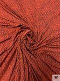 Viper Printed Soft Rayon Jersey Knit - Burnt Orange / Black