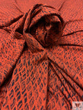 Viper Printed Soft Rayon Jersey Knit - Burnt Orange / Black