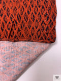 Viper Printed Soft Rayon Jersey Knit - Burnt Orange / Black