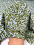 Abstract Swirls Printed Soft Rayon Jersey Knit - Moss Green / Sky Blue