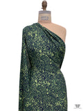 Abstract Swirls Printed Soft Rayon Jersey Knit - Pear Green / Dark Navy