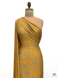 Abstract Swirls Printed Soft Rayon Jersey Knit - Tangerine / Grey