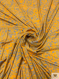 Abstract Swirls Printed Soft Rayon Jersey Knit - Tangerine / Grey