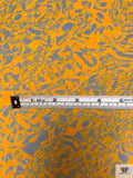 Abstract Swirls Printed Soft Rayon Jersey Knit - Tangerine / Grey
