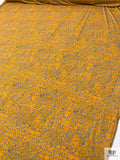 Abstract Swirls Printed Soft Rayon Jersey Knit - Tangerine / Grey