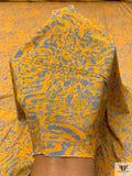 Abstract Swirls Printed Soft Rayon Jersey Knit - Tangerine / Grey