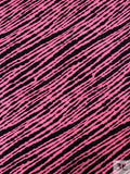Zebra Inspired Printed Soft Rayon Jersey Knit - Pink / Black