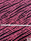 Zebra Inspired Printed Soft Rayon Jersey Knit - Pink / Black