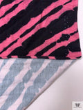 Zebra Inspired Printed Soft Rayon Jersey Knit - Pink / Black