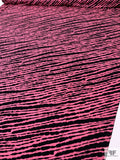 Zebra Inspired Printed Soft Rayon Jersey Knit - Pink / Black