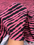 Zebra Inspired Printed Soft Rayon Jersey Knit - Pink / Black