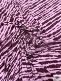 Zebra Inspired Printed Soft Rayon Jersey Knit - Lilac / Plum