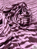 Zebra Inspired Printed Soft Rayon Jersey Knit - Lilac / Plum