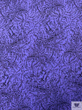 Ditsy Vine Swirls Printed Soft Rayon Jersey Knit - Periwinkle / Black