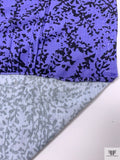 Ditsy Vine Swirls Printed Soft Rayon Jersey Knit - Periwinkle / Black