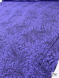 Ditsy Vine Swirls Printed Soft Rayon Jersey Knit - Periwinkle / Black