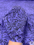 Ditsy Vine Swirls Printed Soft Rayon Jersey Knit - Periwinkle / Black