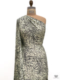 Ditsy Vine Swirls Printed Soft Rayon Jersey Knit - Cream / Black