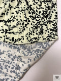 Ditsy Vine Swirls Printed Soft Rayon Jersey Knit - Cream / Black