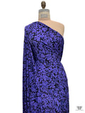 Floral Shadows Printed Soft Rayon Jersey Knit - Periwinkle / Black