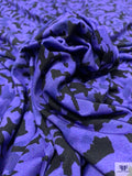 Floral Shadows Printed Soft Rayon Jersey Knit - Periwinkle / Black