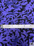 Floral Shadows Printed Soft Rayon Jersey Knit - Periwinkle / Black