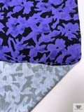 Floral Shadows Printed Soft Rayon Jersey Knit - Periwinkle / Black