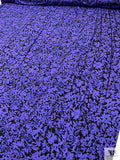 Floral Shadows Printed Soft Rayon Jersey Knit - Periwinkle / Black