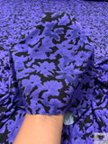 Floral Shadows Printed Soft Rayon Jersey Knit - Periwinkle / Black