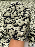 Floral Shadows Printed Soft Rayon Jersey Knit - Muted Olive / Cream / Black