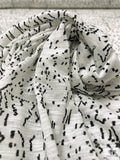 Ditsy Graphic Printed Tissue Cotton Jersey Knit - Off-White / Black