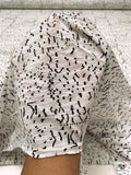 Ditsy Graphic Printed Tissue Cotton Jersey Knit - Off-White / Black