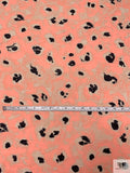 Leopard Inspired Printed Tissue Cotton Jersey Knit - Coral / Tan / Black