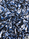 Crashing Whirlwind Printed Tissue Cotton Jersey Knit - Blue / Black / White
