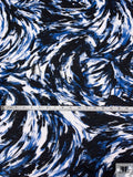 Crashing Whirlwind Printed Tissue Cotton Jersey Knit - Blue / Black / White